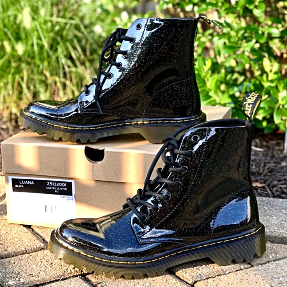 1 Left 5 Star NWT Dr. Martens Glitter Patent Black - Picture 7 of 8
